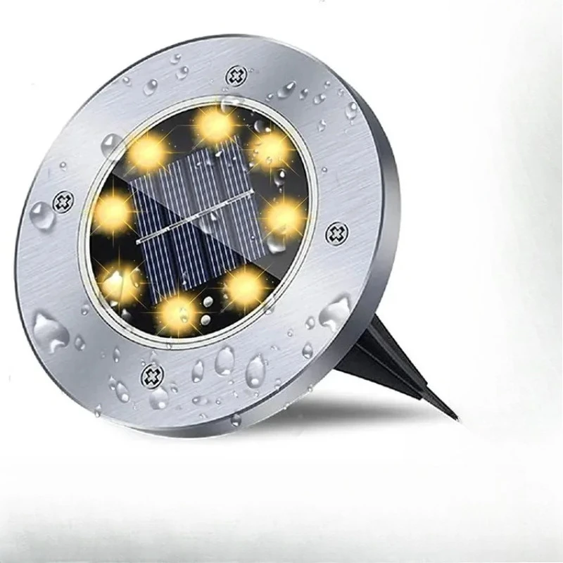 

1pcs Outdoor Solar Buried Light 8LED Stainless Steel Lawn Street Lights Garden Lights