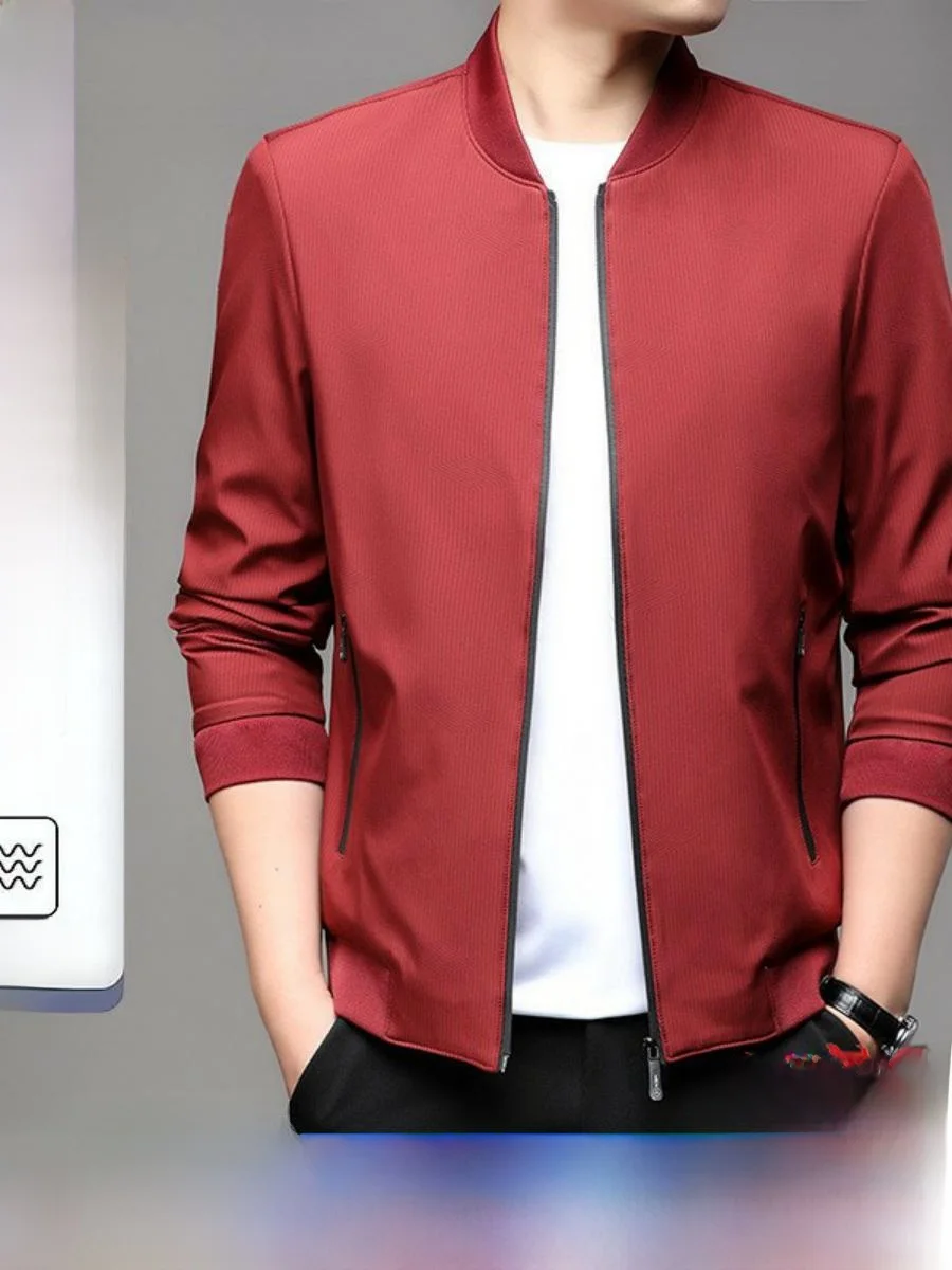 

Faionable повседневная мужская одежда Jaet 2024, осенняя новинка Sle Long Sve, универсальная мужская верхняя одежда среднего возраста, полиэфирное волокно