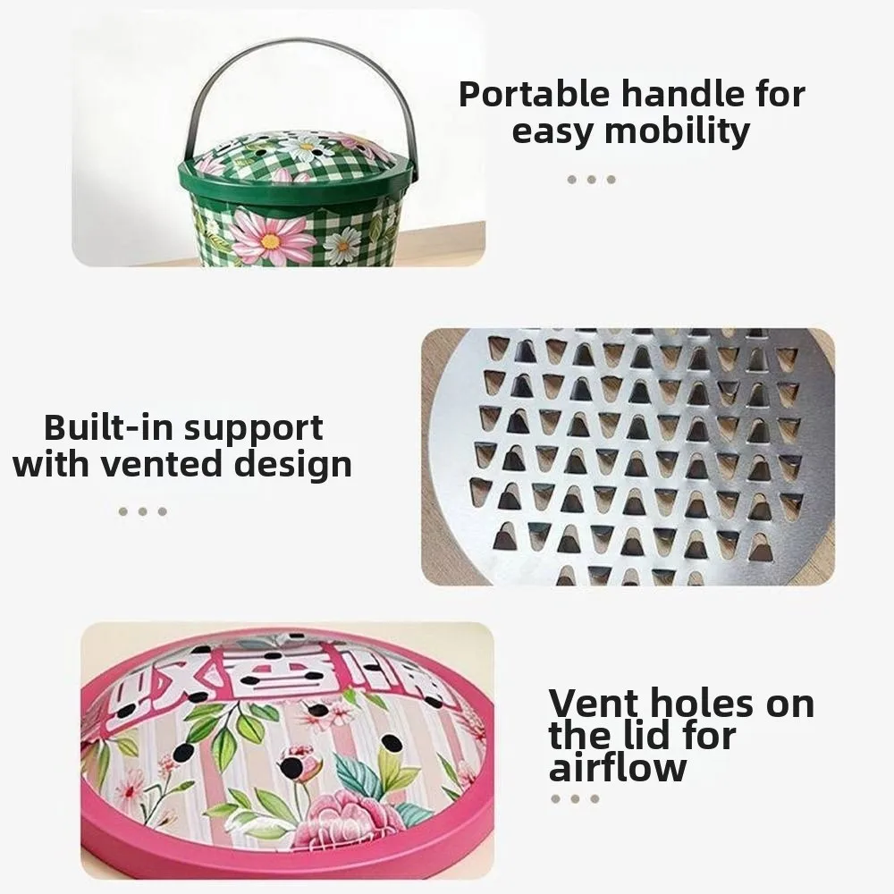 New Metal Mosquito Coil Holder with Lid Anti Scald Mosquito Coil Container Fireproof Incense Coil Burner Outdoor Home Use