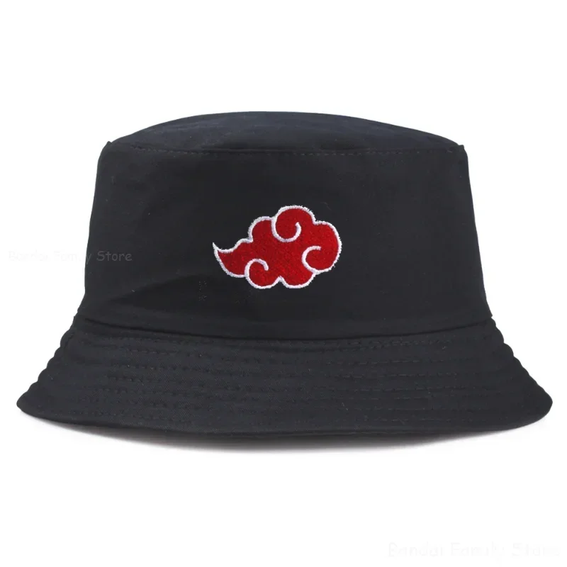 Naruto Akatsuki Bucket Hats Anime Summer Fisherman Hat for Men Women Cartoon Casual Bucket Hats Hip Hop Panama Hat Bob Cap Gift