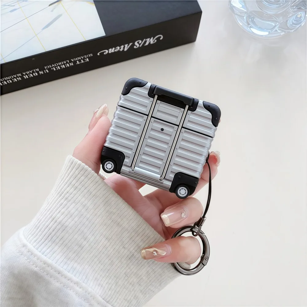 

Trendy Suitcase Earphone Case Drop-proof Bracket Design Luggage Protective Case Individual Multifunctional for Airpods 4 3 2 Pro