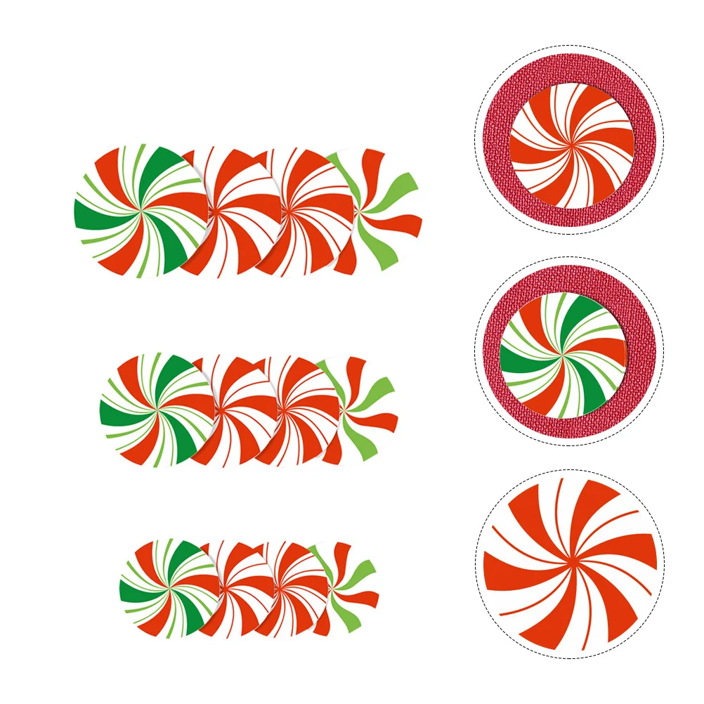 

12Pcs Candy Christmas Sticker Floor Wall Decal Removable PVC Home Decor for Living Room Bedroom Nursery Glass Surface