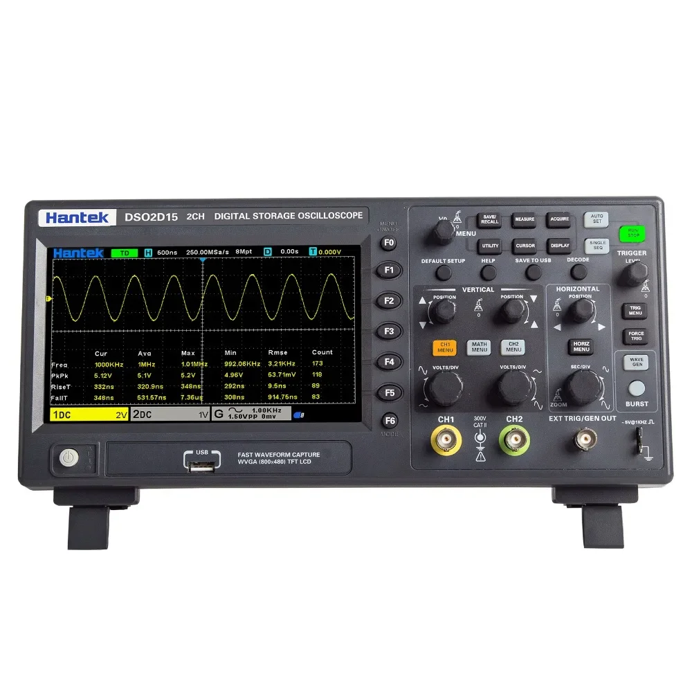 Hantek Signal Generation Oscilloscope DSO2C10 2C15 2D10 2D15 Dual-Channel Digital Storage Oscilloscope 100M 150M 1GS/s