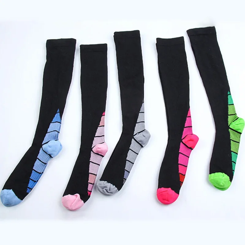 Damen Outdoor-Laufsocken Erwachsene Sportsocken Elastische Fitness-Strümpfe Knie-Kompressionssocken Trainingsstrümpfe