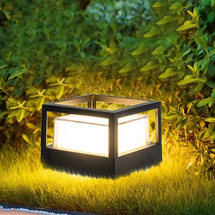 

15W Outdoor Led Pillar Light IP54 Waterproof Column Light Modern Square Post Lamp Column Porch Pillar Lamp Post Cap Light