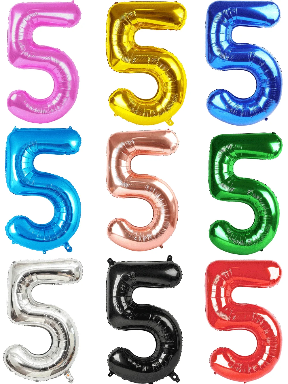 32 Zoll mehrfarbige Nummer 5 Ballon große Zahlenballons 0-9 Jungen Mädchen Geburtstagsdekoration Frauen Männer Party Jubiläumszubehör – Detail 1