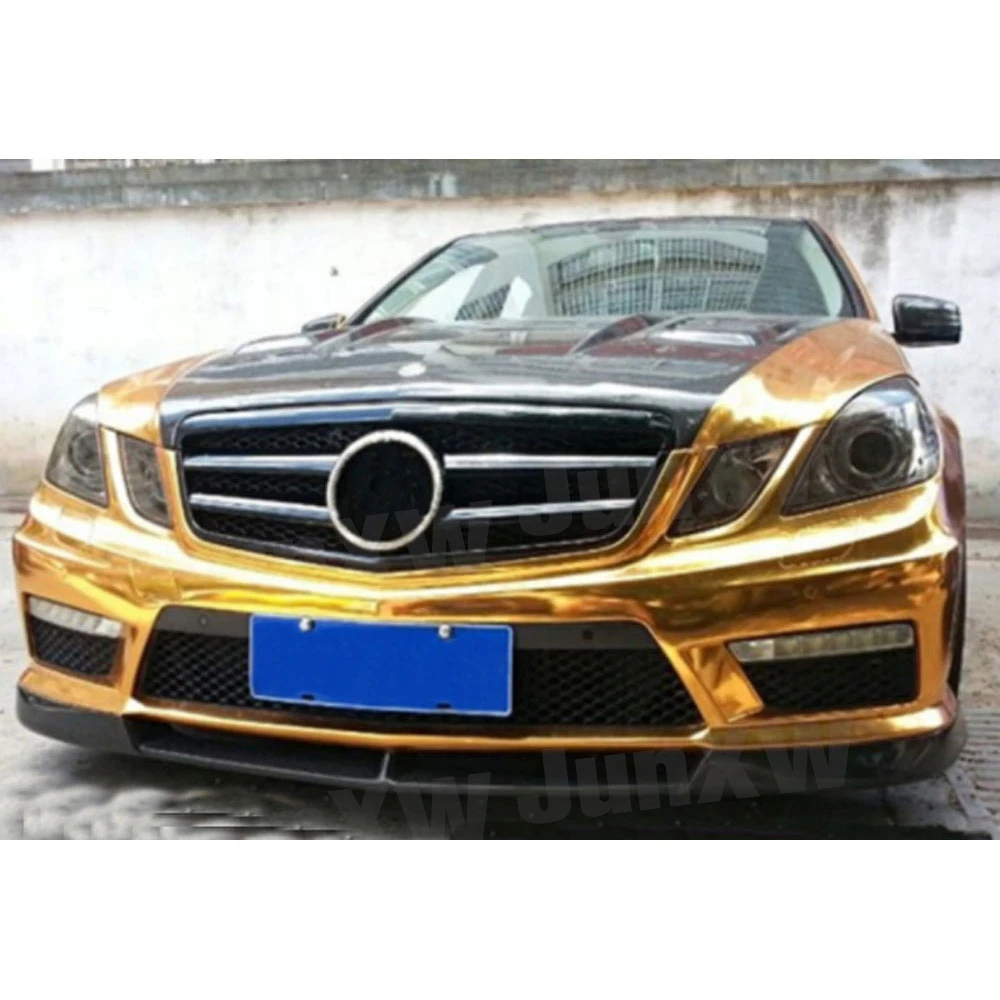 Carbon Fiber Front Lip Spoiler For Benz E Class W212 E260 E300 E400 E63 AMG 2010-2013 V Style Bumper Chin Guard Body Kits