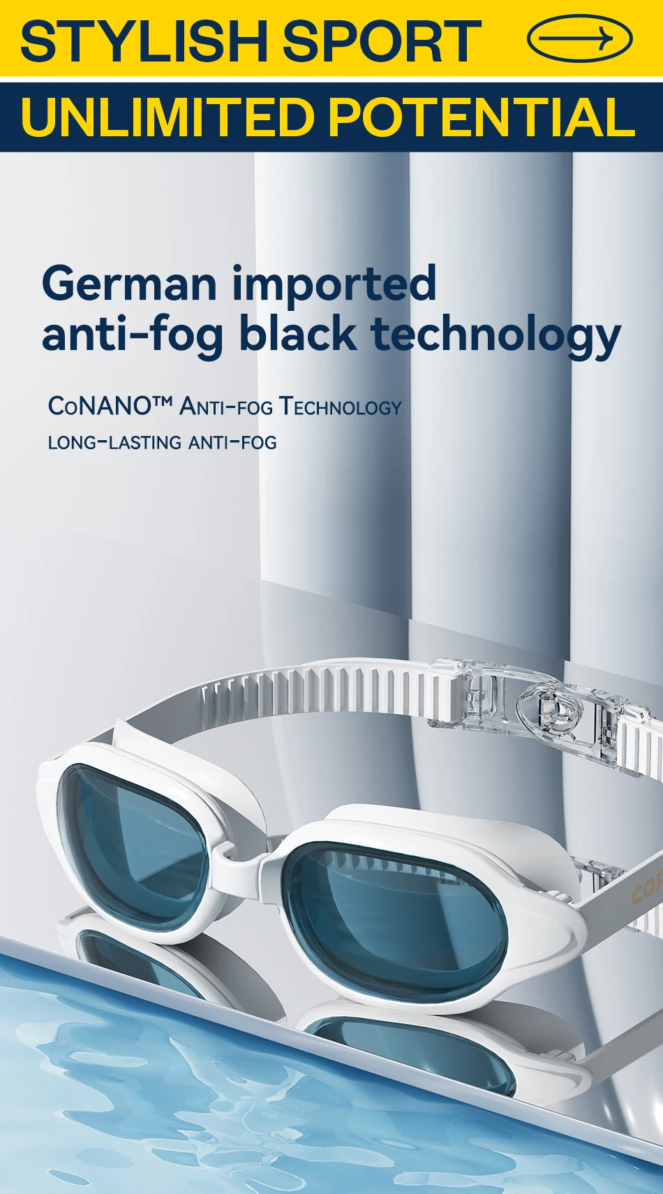 COPOZZ Schwimmbrille Myopie 0 -1,5 bis -7 Männer Frauen Langlebige Anti-Fog-UV-Schutz Wasserdichte Schwimmbrille Schwimmbrille – Detail 2