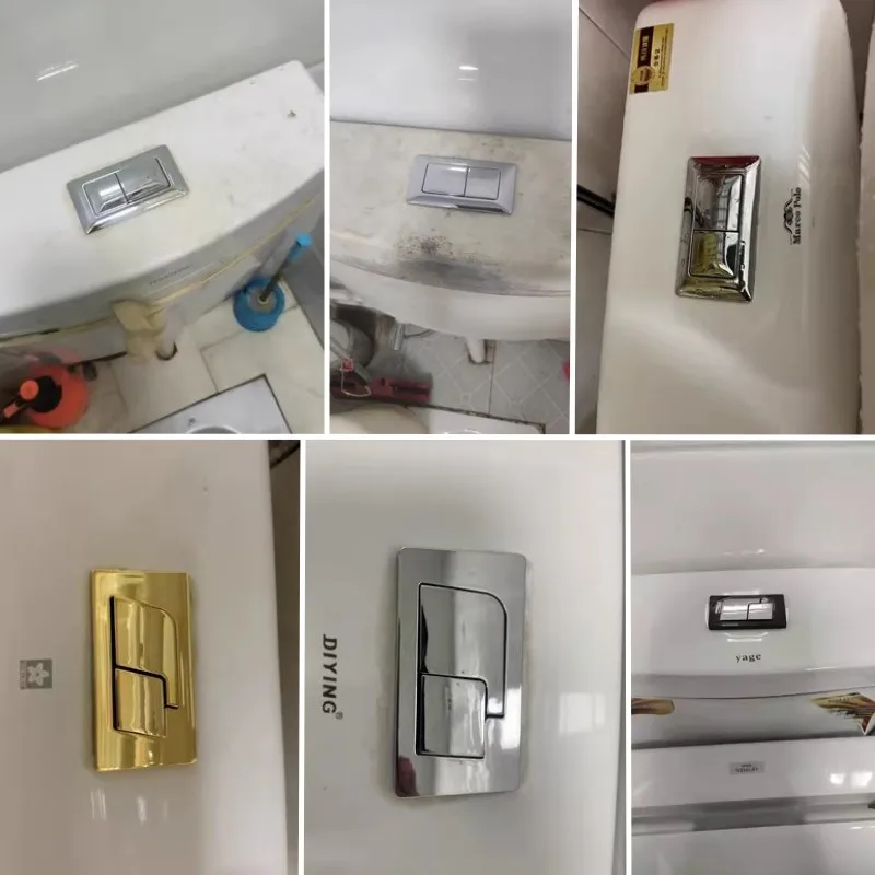 Toilet Drain Valve Dual Flush Tank Button Rectangular Toilet Water Saving Valve Drain Switch Button Bathroom Accessories