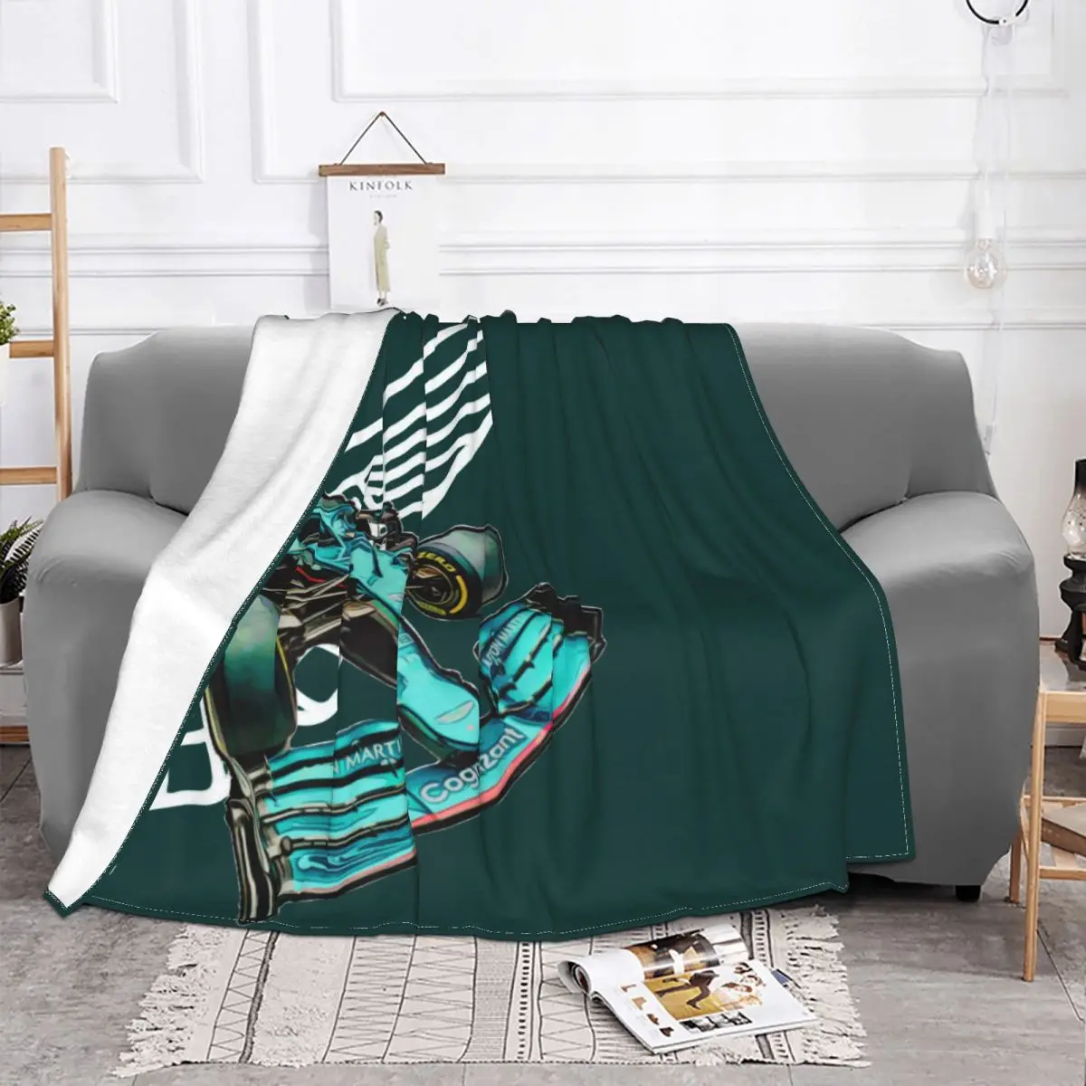 Formula One Racing Blanket Velvet All Season Aston Martin Formula One Car Breathable Throw Blankets For home Travel Bedding