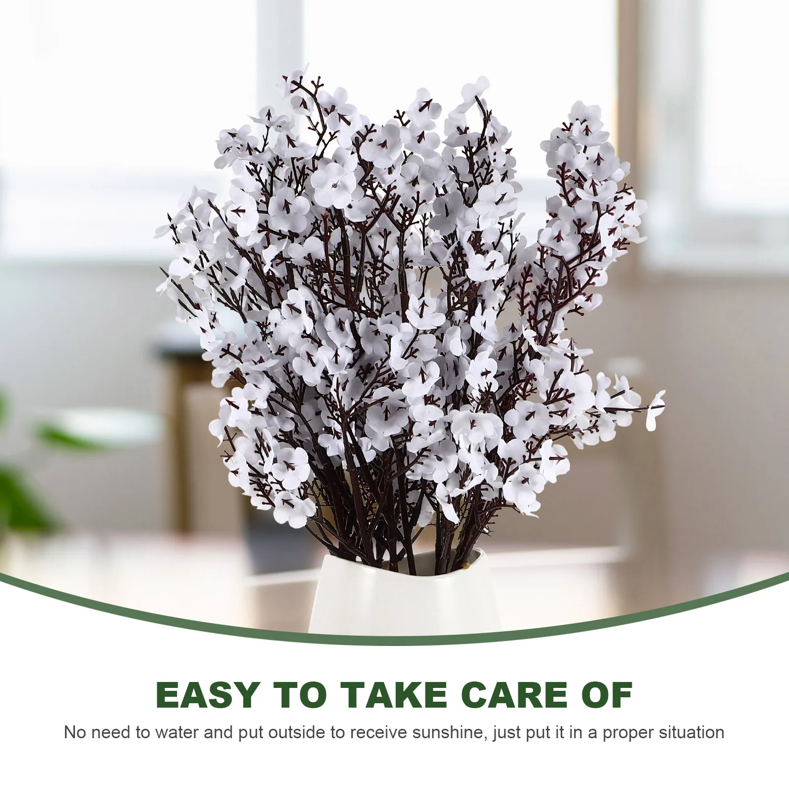 

6pcs Premium Fake Gypsophila Vivid Simulation Flower Decor Diy Home Ornament Living Room Wedding Prop Silk Cloth Gypsophila