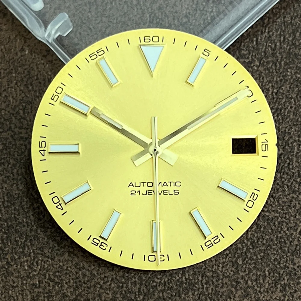 29 мм, подходит для наручных часов с механизмом NH35, зеленый светящийся циферблат, аксессуары черного, белого, синего и золотого циферблата и окошечка даты.