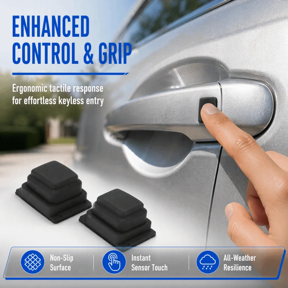 2PCS Rubber Exterior Door Handle Button Black 82651D3710, 82661D3710 Sensor Button Car Door Handle Buckle for Tucson 2015‑2020
