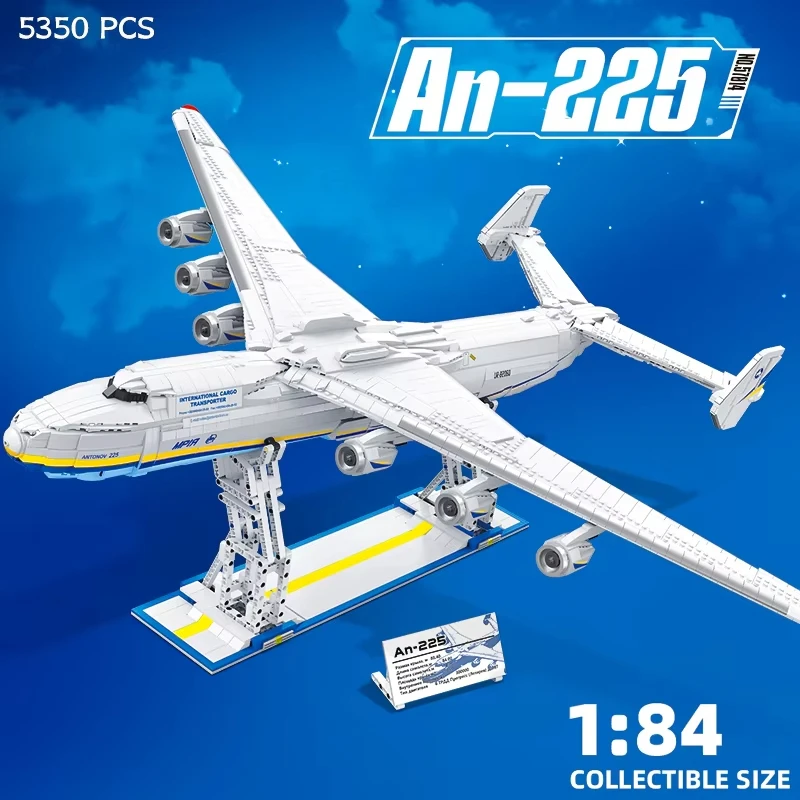 

An-225 Transport Plane Building Blocks Kit MOC Military Aviation Big Aircraft Model Bricks Toy Home decoration Kids Holiday Gift