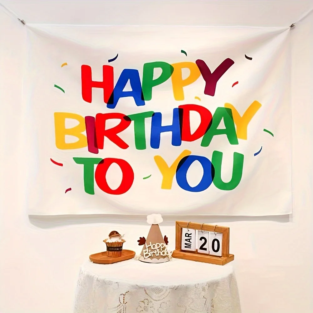 New Happy Birthday Background Tapestry Girls Boys Birthday Party Backdrop Banner