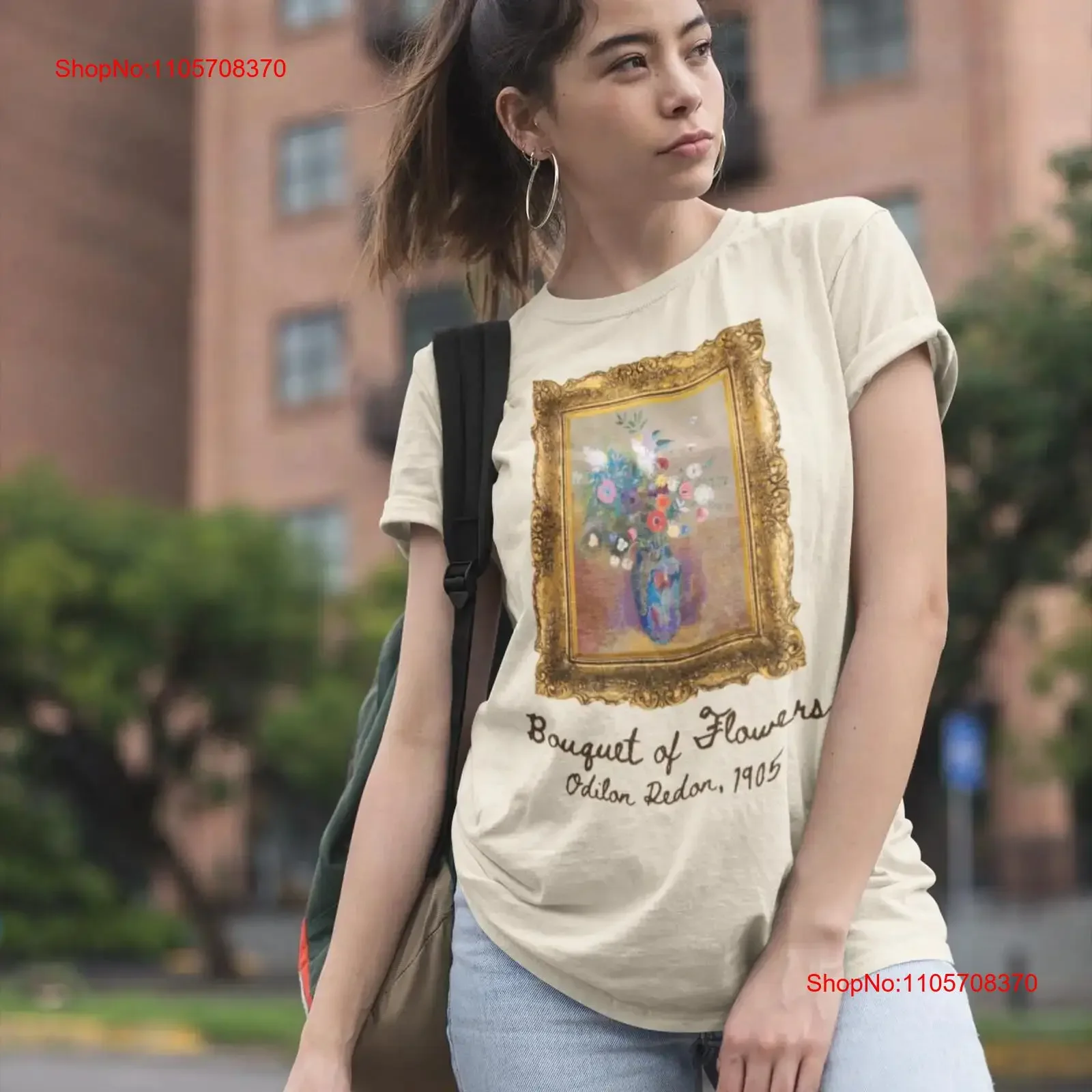 Bouquet of Flowers by Odilon Redon Cute Art History T Shirt for Historian Who Loves French European Post Impressionist Artwork