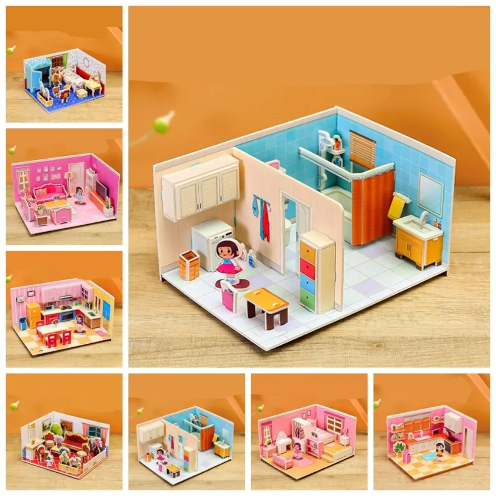 Personalities Paper 3D Paper Puzzle Room DIY Bathroom Three-dimensional Bedroom Jigsaw