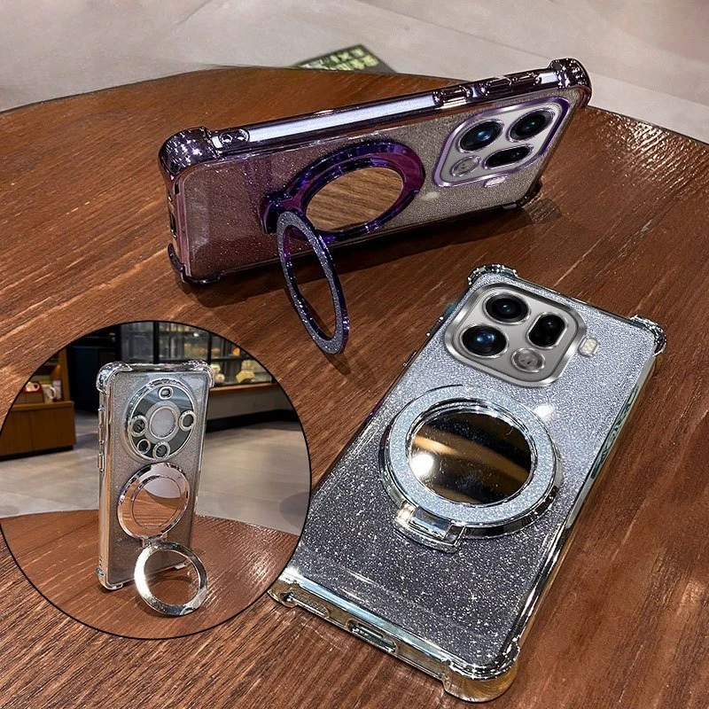 حافظة مطلية لامعة مقاومة للصدمات لهاتف OPPO Find X9 X8 X8S X7 Ultra Pro كريستال سوار مرآة غطاء حامل مغناطيسي #6