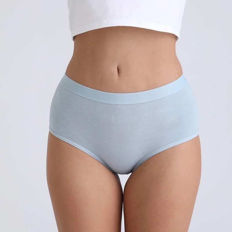 5Pcs/Set Women Cotton Panties High Waist Tummy Control Panties Solid Color Underwear Female Underpants Sexy Lingerie M-3XL