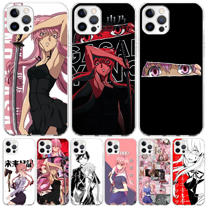 Mirai Nikki Gasai Yuno Anime Phone Case For Apple Iphone 11 12 13 Mini 14 15 16 Pro Max 7 Plus X XS XR SE Art Customized Coque C