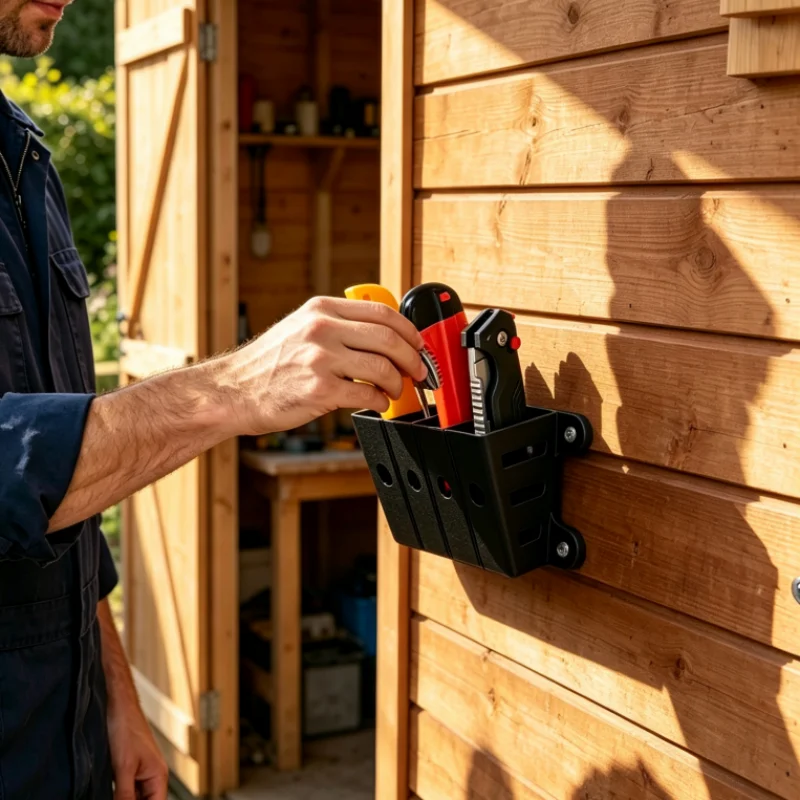 1pc-Wall-Mounted Four-Slot Utility Knife Organizer, Tool Wall-Mounted Organizer for Garages/Studios (Screws Not Included).