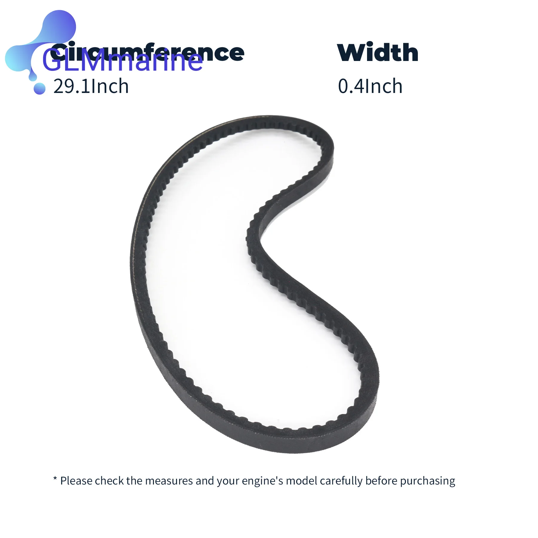 57-13457 Sea Water Pump V-Belt Compatible with MerCruiser 4.3 to 8.2L Stern Drive Engines Replaces 13457Q 13457T 53215 53215T view 2