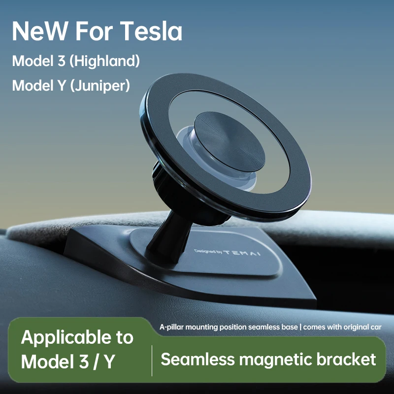 

Беспроводное зарядное устройство 15 Вт для Tesla Model 3 Highland/Y Juniper, магнитный OBD-держатель для быстрой зарядки телефона, зажим для вентиляционного отверстия, автомобильное крепление