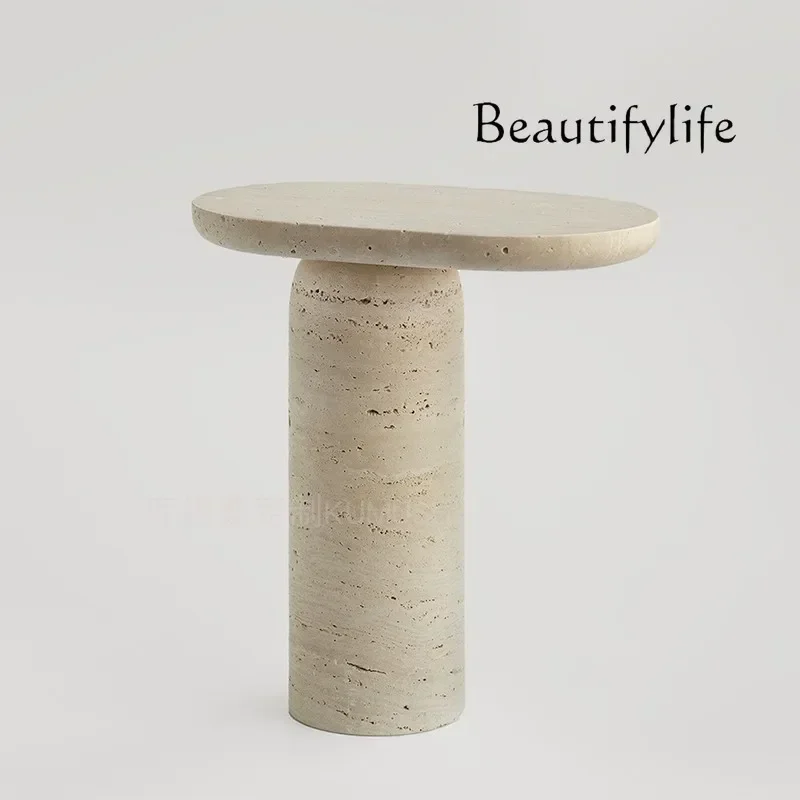 

aQ DS Pink Stone Edge Few Designer Villa Living Room Home Light Luxury Marble Edge Few Sofa Side Table