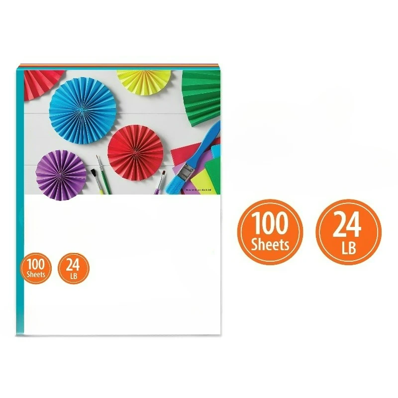 Assorted Primary Copy Paper, 8.5