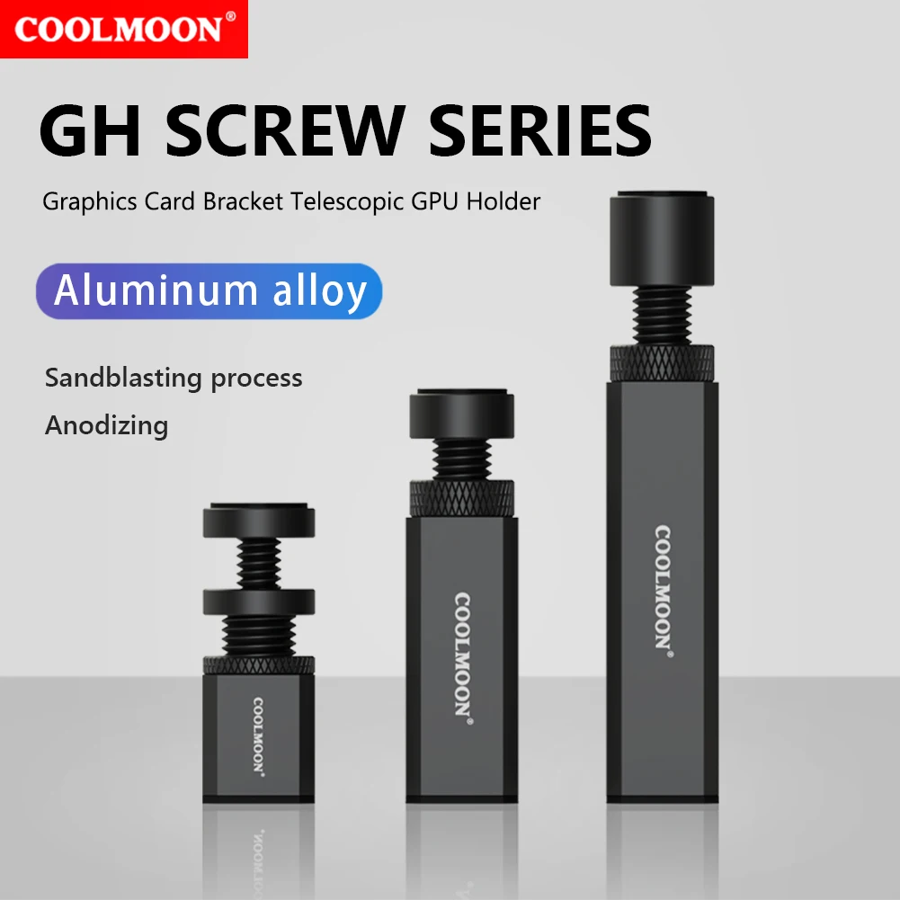 

COOLMOON Graphics Card Brace GPU Holder Support Adjustable Telescopic Rotary Aluminum Alloy Video Card Bracket Desktop PC Case