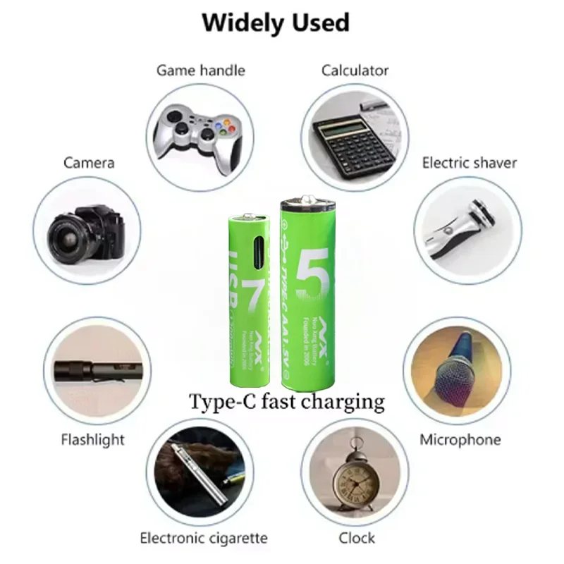 2025 New AA Rechargeable Battery 3200mAh 1200mAh 1.5V AA AAA New LED Light Toy Lithium High Capacity Battery Mp3