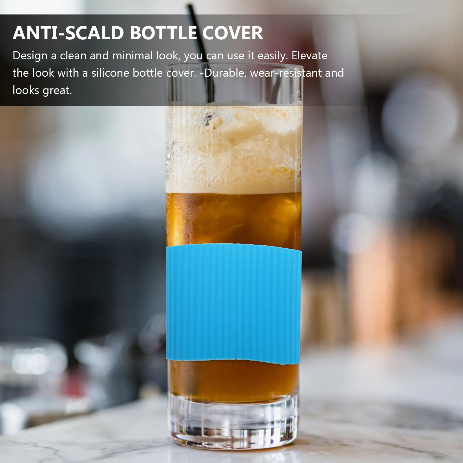 

6Pcs Silicone Glass Cup Covers Heat Insulation Bottle Sleeve Anti-Slide Protective Cover for Home Office Silicone Bottle Cover