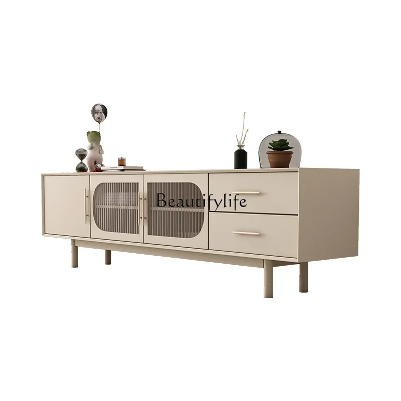 

XX59Nordic Stone Plate TV Cabinet Living Room Small Apartment Modern Simple Storage Floor Cabinet Light Luxury