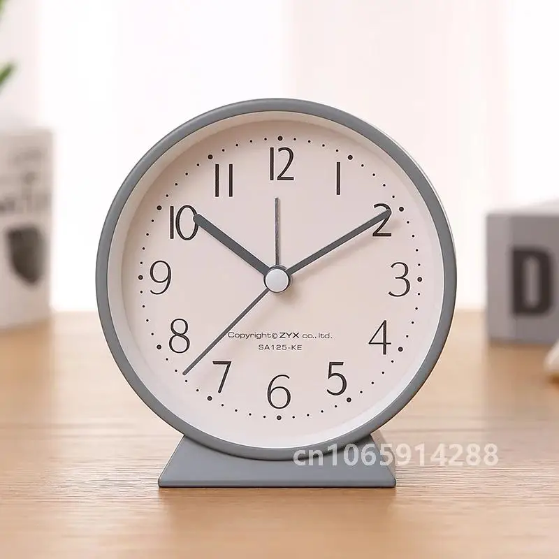 Fashion Desktop Table Clock Simple Solid Color Student Bedroom Bass Night Light Cute 3 Inches Alarm Clocks Children Gift Home