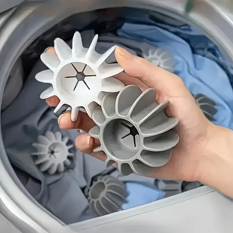 Juego de 4 bolas de limpieza antienredos y quitamanchas de colores aleatorios, bolas mágicas para lavar la ropa para evitar que las prendas se enreden, suministros esenciales para la lavandería en el hogar