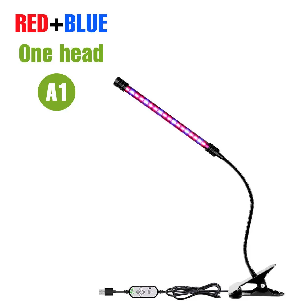 USB 5V LED-groeilicht Volledig spectrum Plant Hydrocultuur Teeltlamp 1/2/3/4 koppen Waterdicht Dimbaar met timing Auto aan/uit