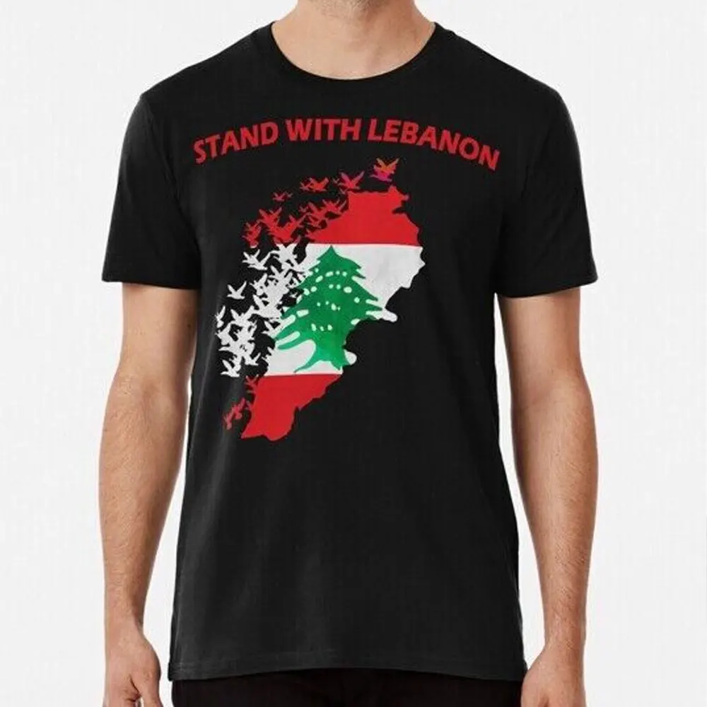 Stand with Lebanon Safety for Solidarity Lebanese Men Women Cotton T-Shirts Round Collar Tees Short Sleeve Tops Vintage T Shirt