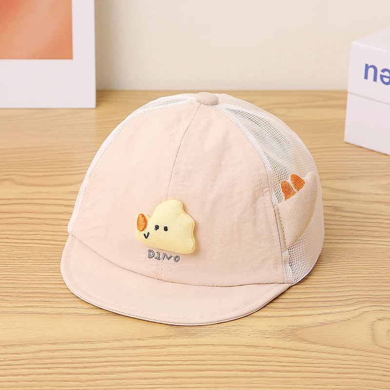 Children's fabric appliqued dinosaur tail-shaped quick-drying net fabric baseball cap - playful style, suitable for outdoor use - view 3
