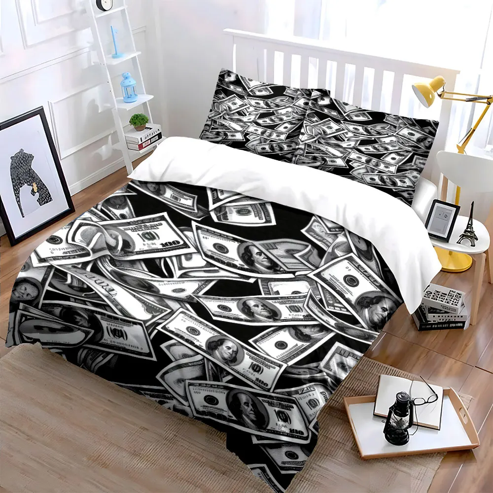 Dollar Theme Bedding Set Decoration Multiple sizes kid's and adults' bedroom Exquisite 3PC bedding set, gift