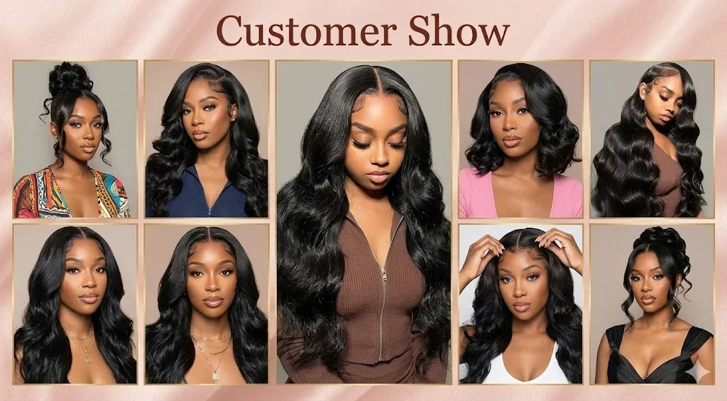 30 32 Inch Body Wave 13x6 HD Transparent Lace Front Human Hair Wig Pre Plucked Natural Black Color 200 Density Wet And Wavy Lace Frontal Wig 100% Human Hair Wigs For Women Se852636c52464f1fb2de6018be0c99e4W