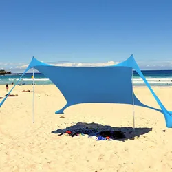 Family Beach Awning Sun Shade 200*150*170cm Ultralight Sun Shade Tent With Sandbag UPF50+ UV Portable Beach Canopy
