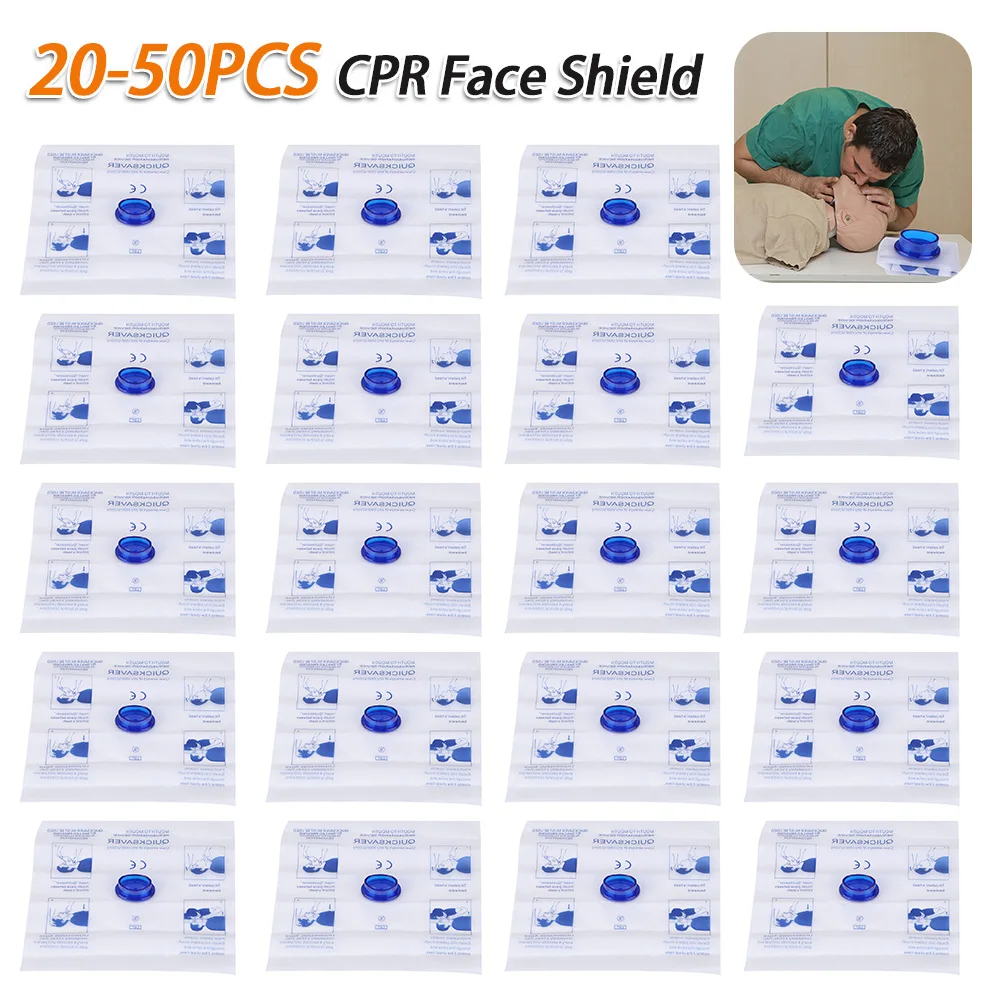 20-50pcs Disposable First Aid Breathing Respirator Portable Emergency Aid First Responder CPR Barrier CPR Resuscitator