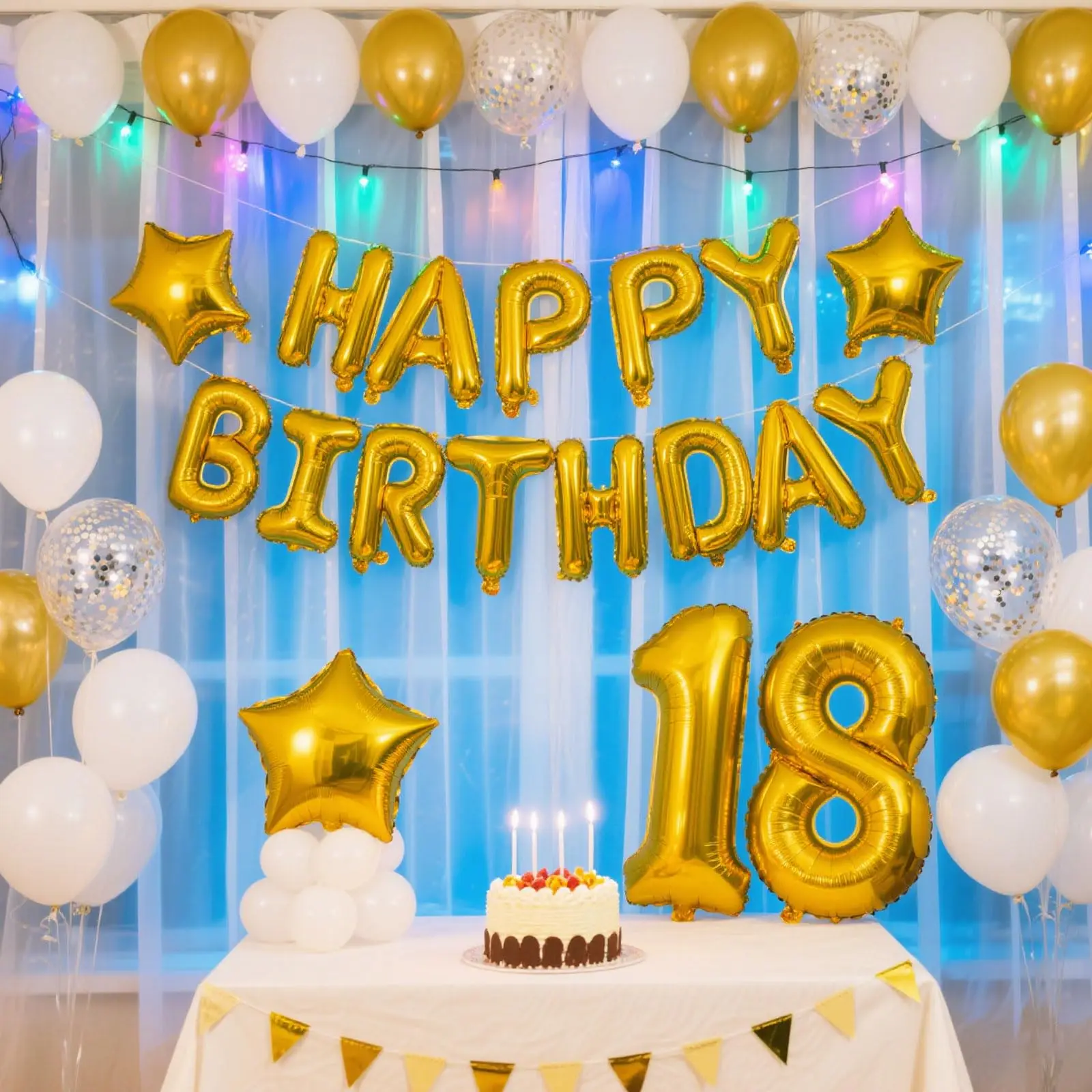 بالونة عيد ميلاد سعيد باللون الذهبي والأزرق مقاس 16 بوصة من رقائق معدنية لعلامة عيد الميلاد للفتيات والأولاد والأطفال والكبار لتزيين أعياد الميلاد