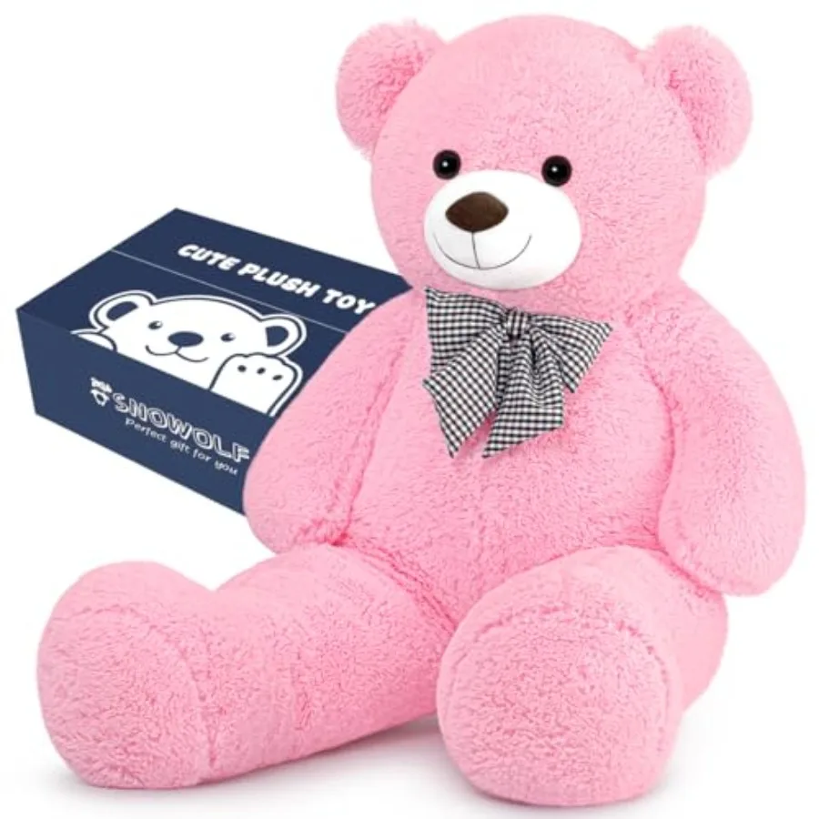 

Giant Pink Teddy Bear 55 Stuffed Animal Plush Toy for Birthday Valentine Mother's Day Soft Large Size Pink Bear 140cm 7lbs