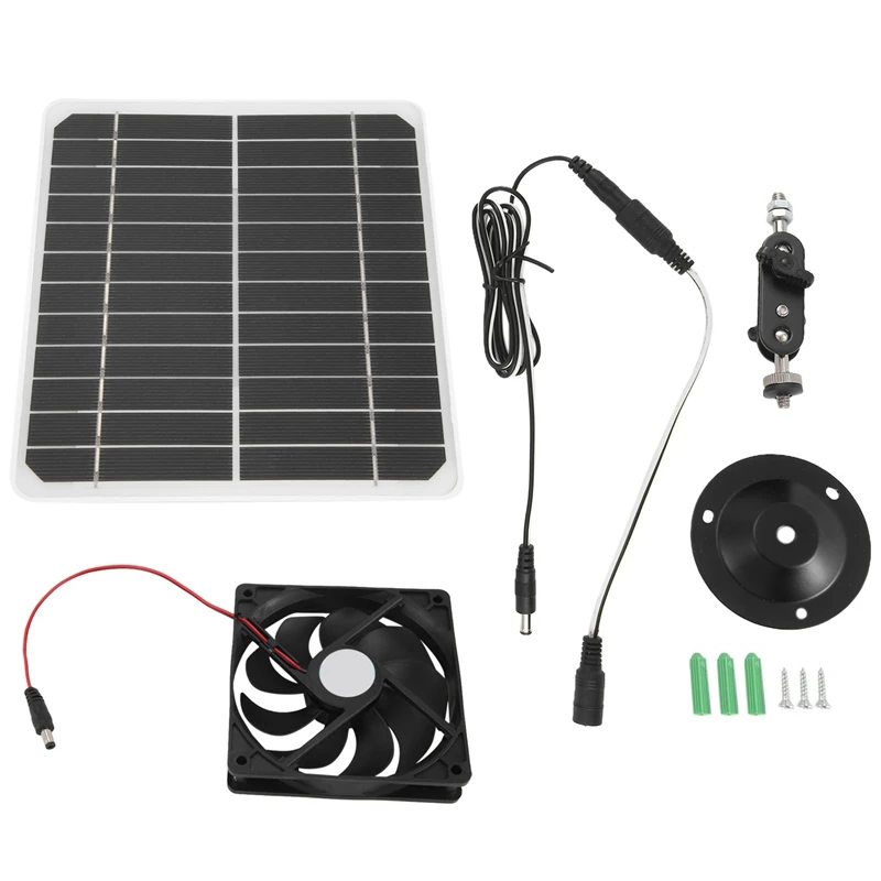 

Solar Panel Fan Kit, 15W Solar Exhaust Fan Outdoor Waterproof, Portable Ventilator Exhaust Fan For Chicken House, Shed