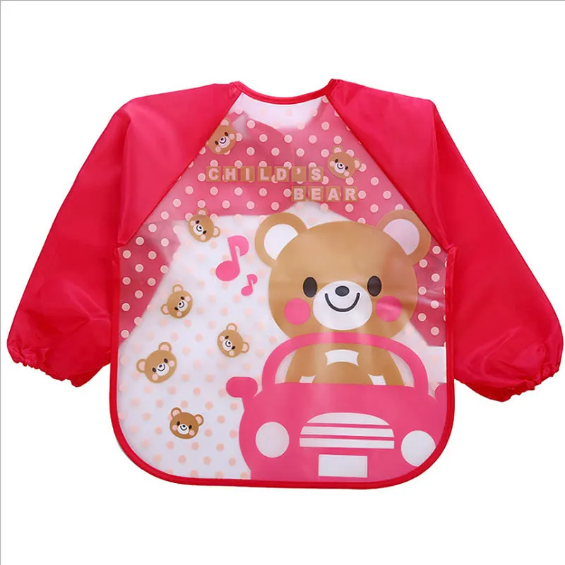 Baby Bibs Waterproof Long Sleeve Apron Children Feeding Smock Bib Burp Kid Eat Toddler Clothing Bandana Bibs