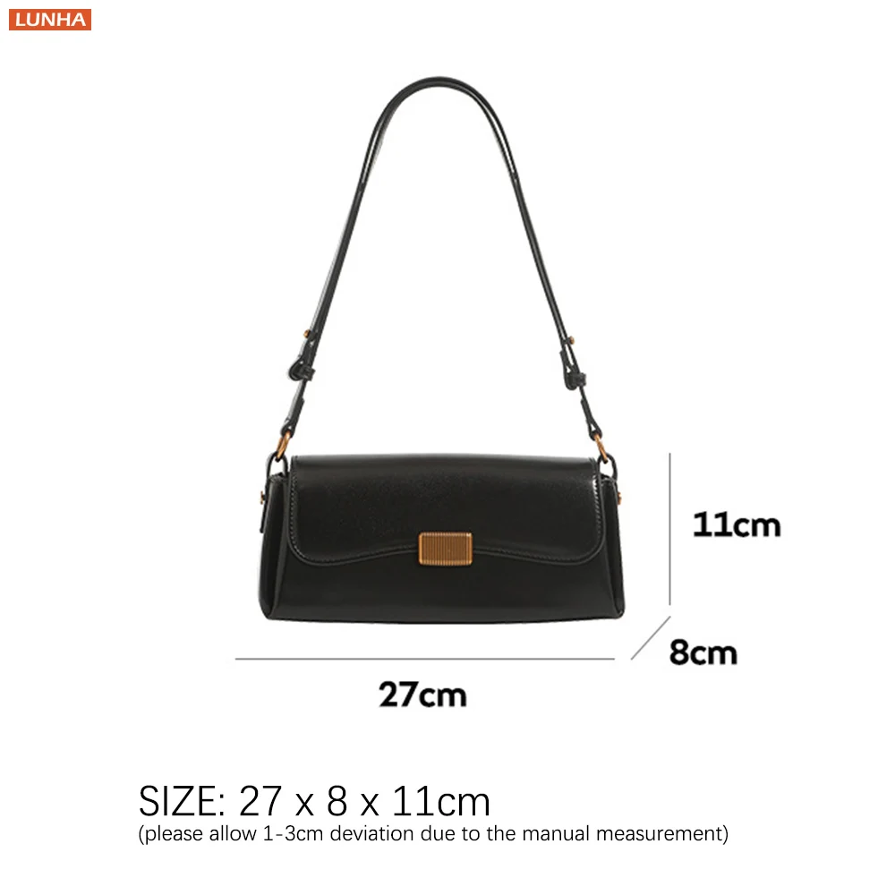 Women Classic Flap Shoulder Bag Structured Faux Leather Small Crossbody Armpit Bags with Adjustable Strap Versatile Daily Purse