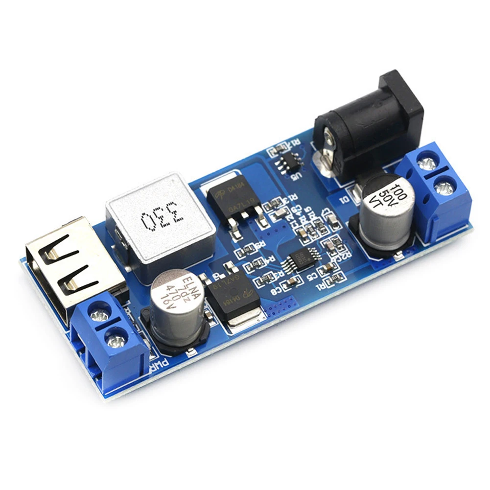 DC Power Supply Converter USB Charging Module 24V to 5V 5A Step Down with Fast Charge Identification and Stable Output