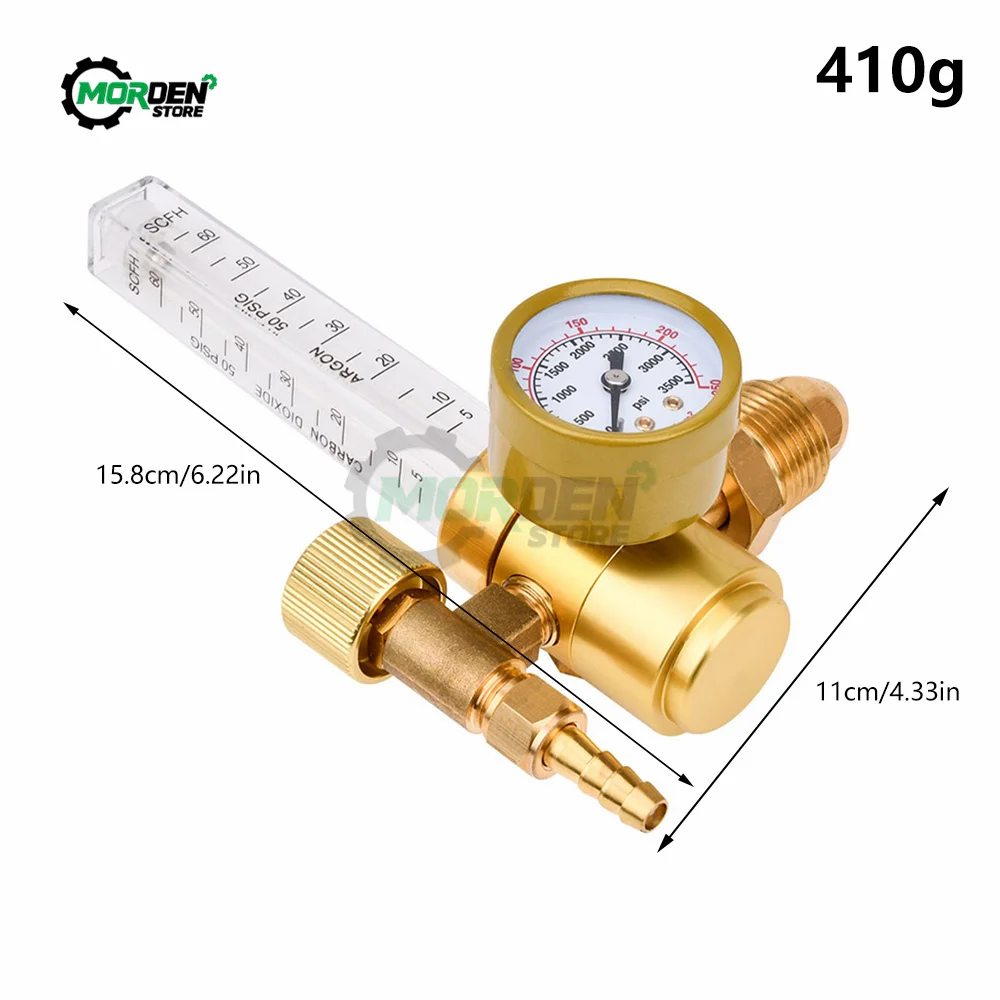 Brass Argon Pressure Reducer Gas Flowmeter Air Welder Pressure Regulator Tig Flow Meter G5/8 Male Thread CGA580 Connector