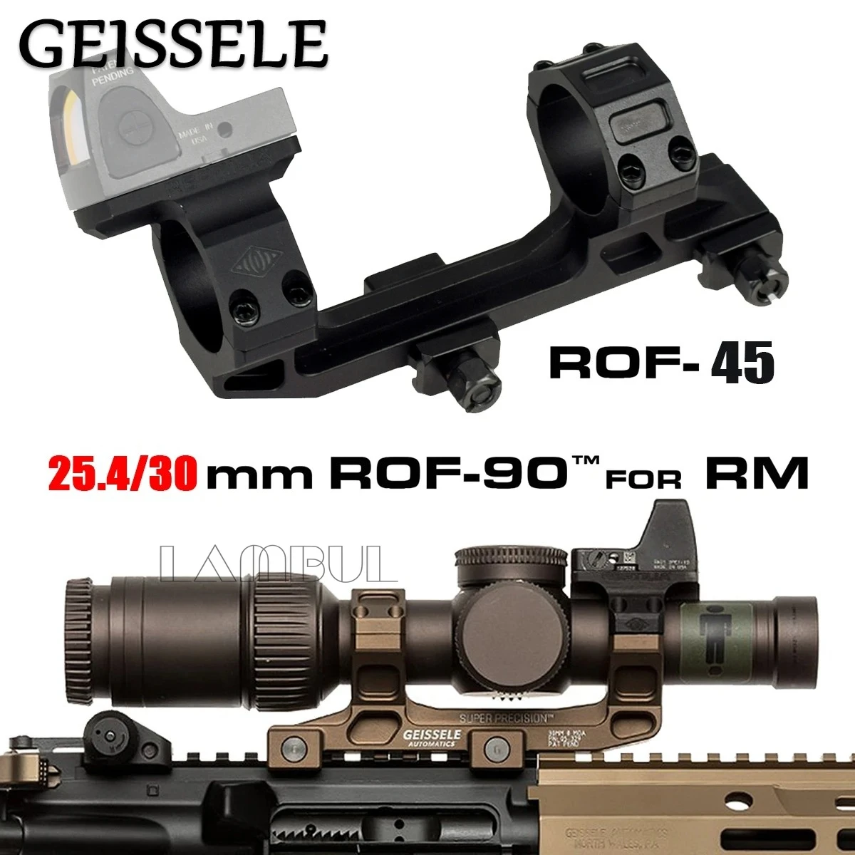 

GEISSELE 25.4/30mm Ring Optic Scope Mount ROF-90/45 RM Red Dot Sight Raiser Mount For GEISSELE SUPER PRECISION Rifle AR15 M4 M16